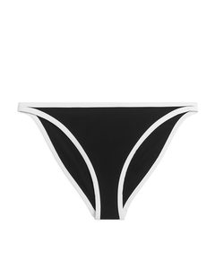 Bikinihöschen mit kontrastfarbenen Paspeln Schwarz/Weiß