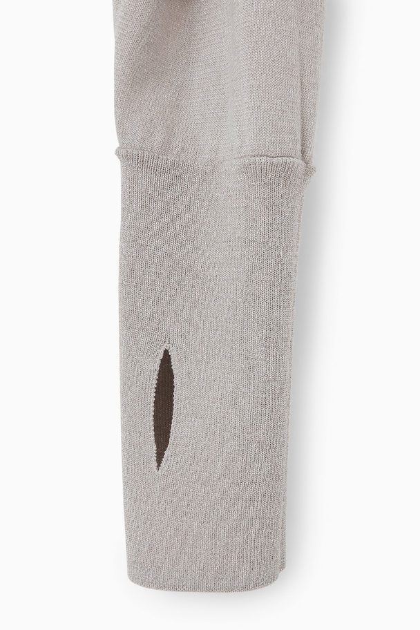 COS Cropped Wool-blend Cardigan Beige