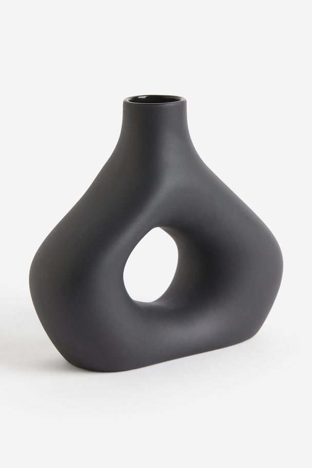 H&M HOME Vase aus Steingut Schwarz