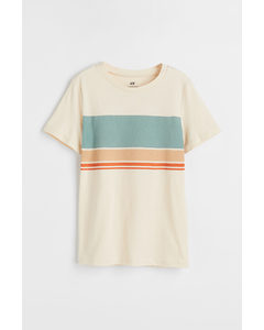 T-shirt Light Beige/block-striped