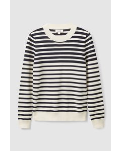Striped Knitted Top Navy / Off-white