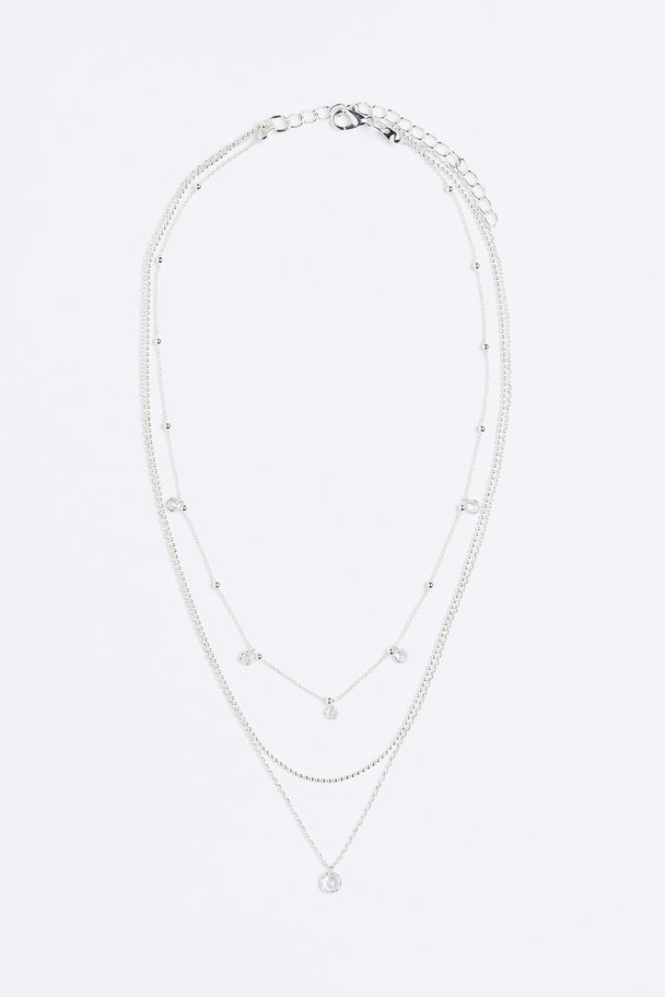 H&M Dreireihige Halskette Silberfarben