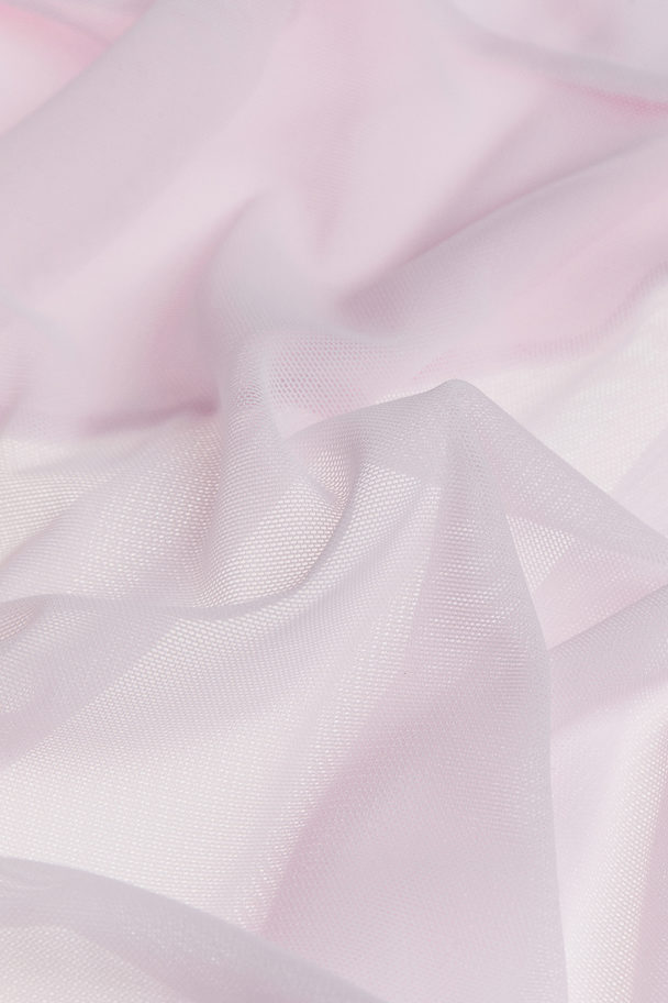 H&M Frill-trimmed Mesh Dress Light Pink