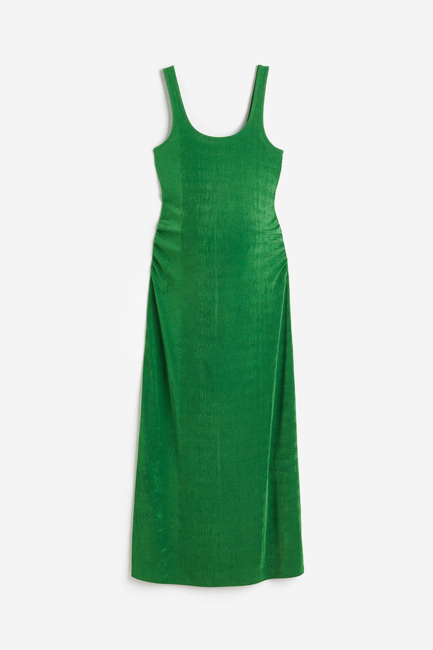 H&M Mama Shimmering Jersey Dress Green