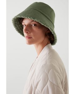 Reversible Teddy Bucket Hat Khaki Green