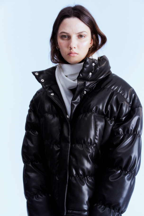 H&M Puffer Jacket Black/coated