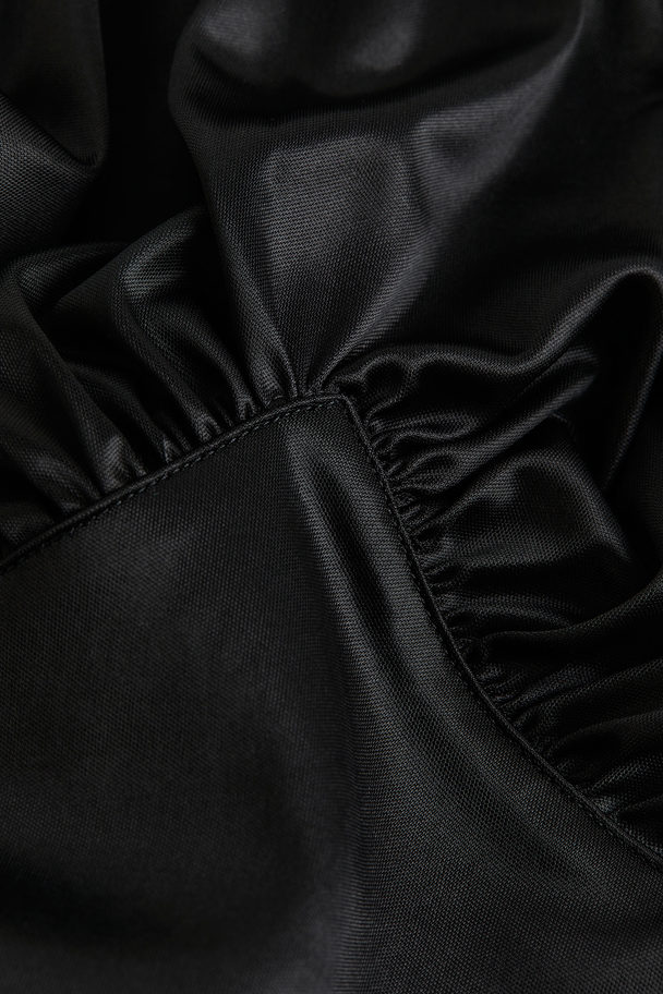 H&M Jersey Scarf-detail Top Black