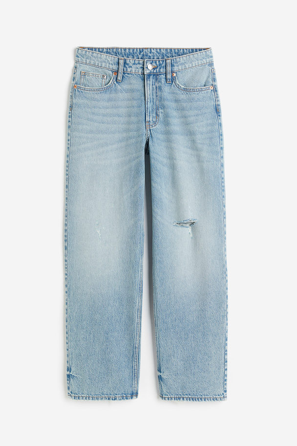 H&M 90s Baggy Low Jeans Lys Denimblå