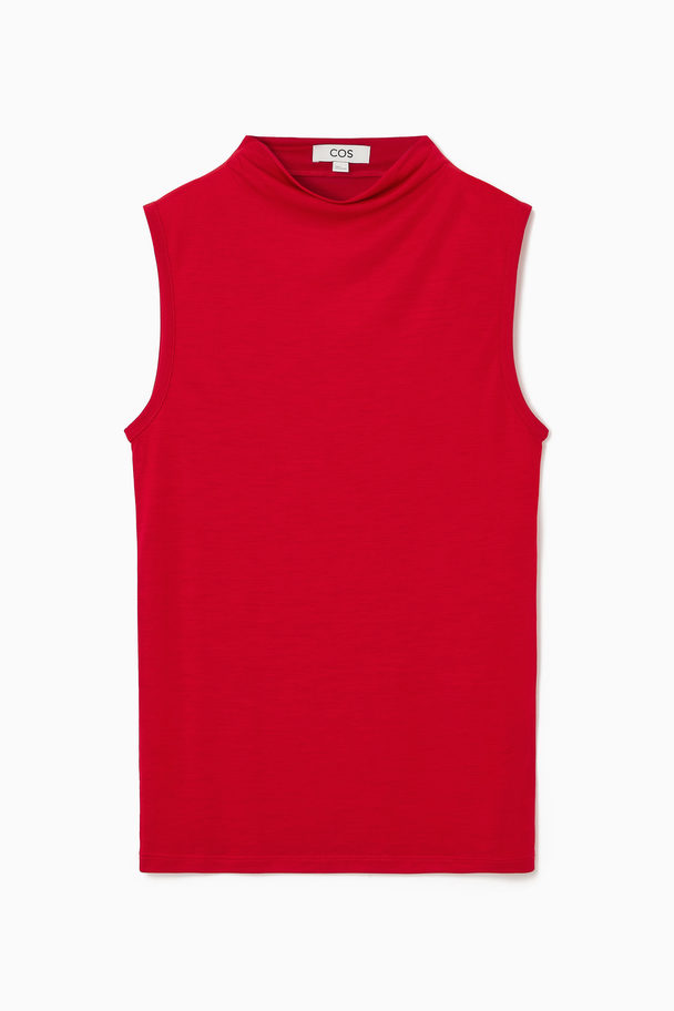 COS ÄRMELLOSES TANKTOP MIT HOHEM KRAGEN PURPURROT