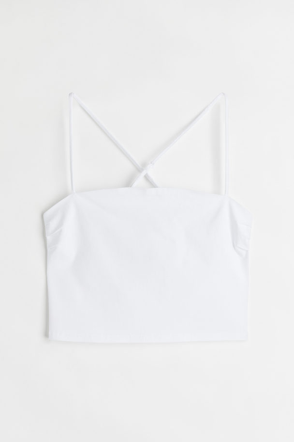 H&M Cropped Bandeau Top White