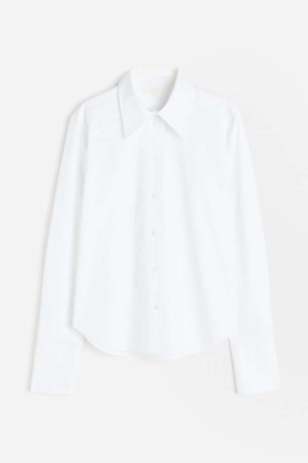 H&M Katoenen Overhemdblouse Wit