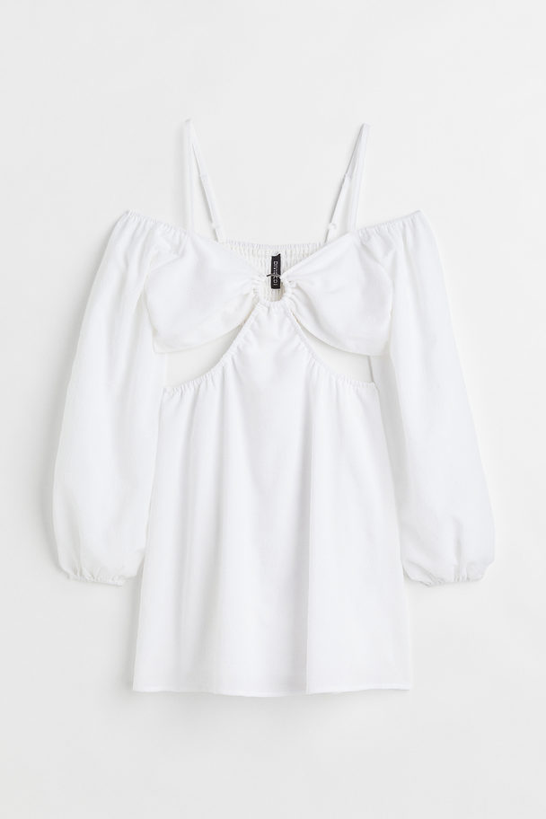 H&M Kurzes Kleid mit Cut-out Weiß