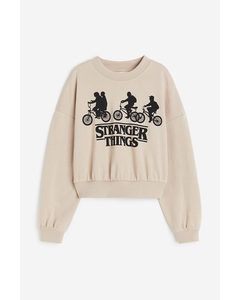 Oversized Sweatshirt Beige/Stranger Things