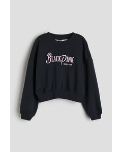 Oversized Sweatshirt Dunkelgrau/Blackpink