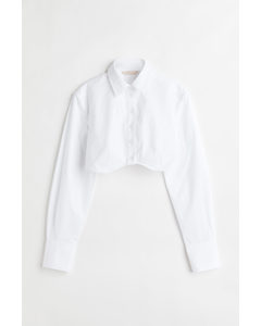 Cropped Skjorte Hvid