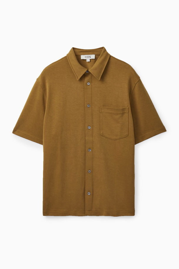 COS Short-sleeved Jersey Shirt Brown