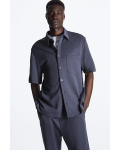 Relaxed-fit Jersey Shirt Washed Navy