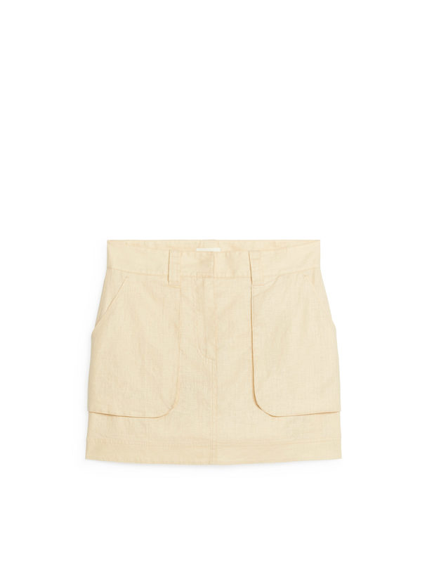 ARKET Mini Linen Skirt Beige