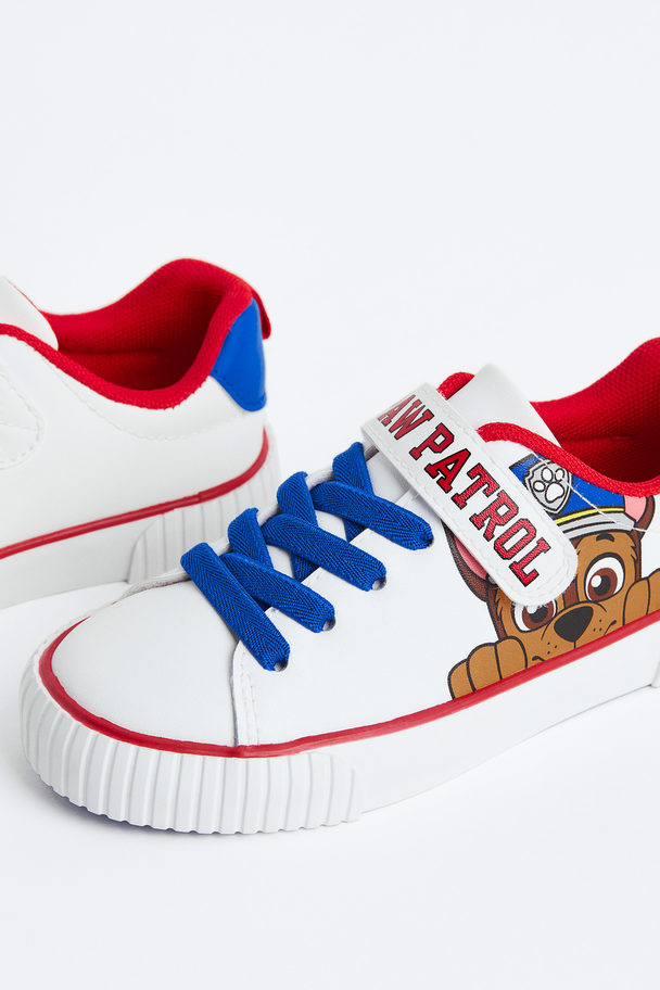 H&M Sneakers Met Print Wit/paw Patrol