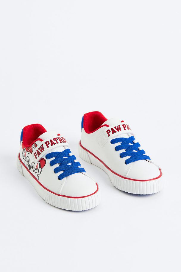 H&M Sneakers Met Print Wit/paw Patrol