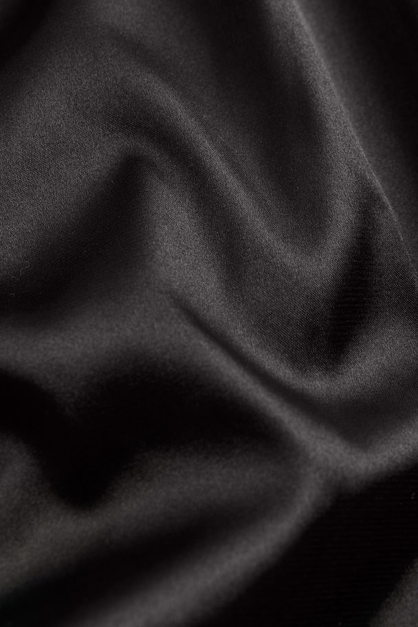 H&M Off-the-shoulder Satin Dress Black