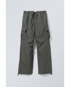 Parachute Loose Cargo Trousers Dark Grey