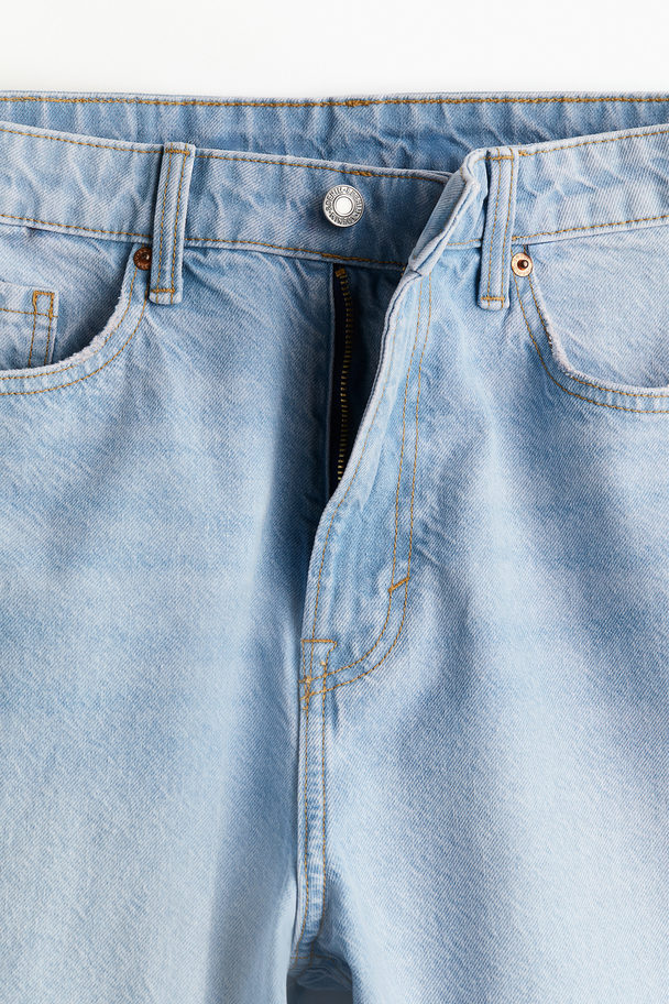 H&M Bermuda Baggy High Denimshorts Lys Denimblå