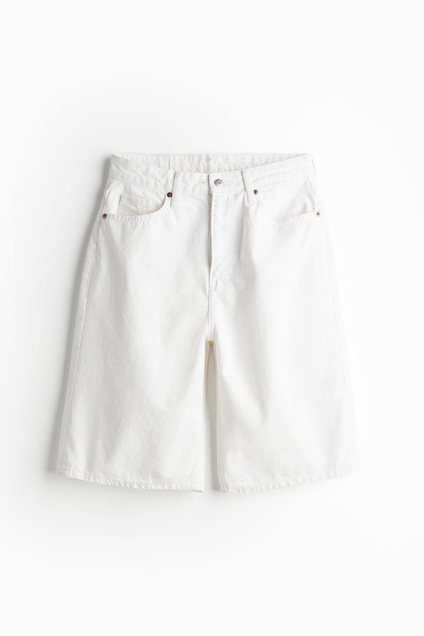 H&M Bermuda Baggy High Denim Short Wit