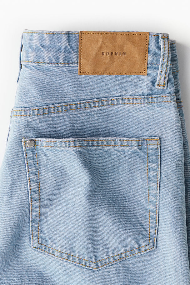 H&M Bermuda Baggy High Denimshorts Helles Denimblau