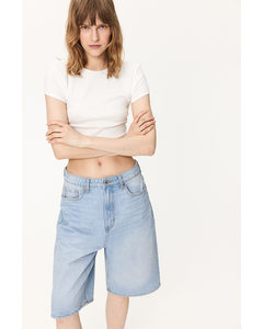 Bermuda Baggy High Shorts I Denim Lys Denimblå