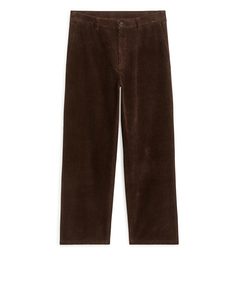 Straight Corduroy Trousers Dark Brown