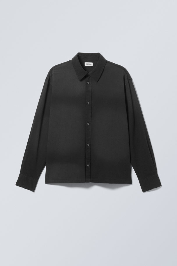 Weekday Washed Shirt im kastigen Oversized-Look Verwaschenes Schwarz