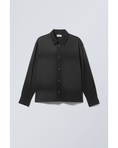 Oversized Boxy Washed Shirt Washed Black