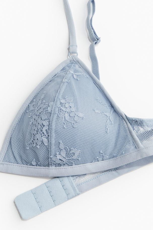 H&M Wattierter Soft-BH aus Spitze Hellblau