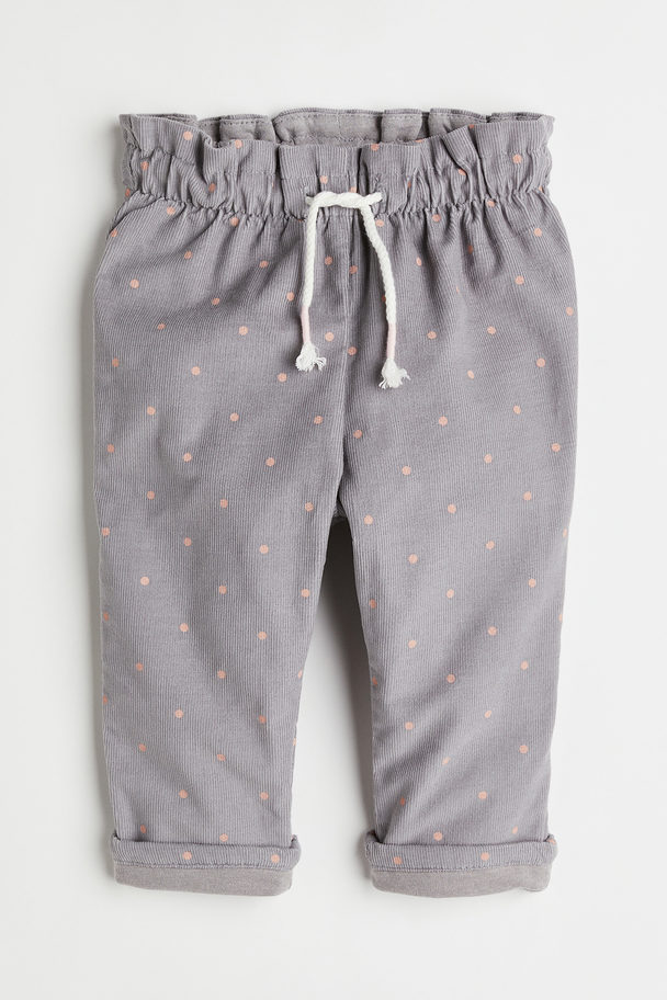 H&M Lined Cotton Joggers Grey/spotted