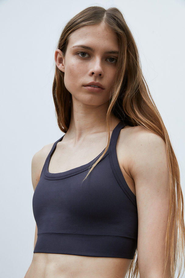 H&M Seamless Sport-bh Van Drymove™ - Medium Support Staalblauw