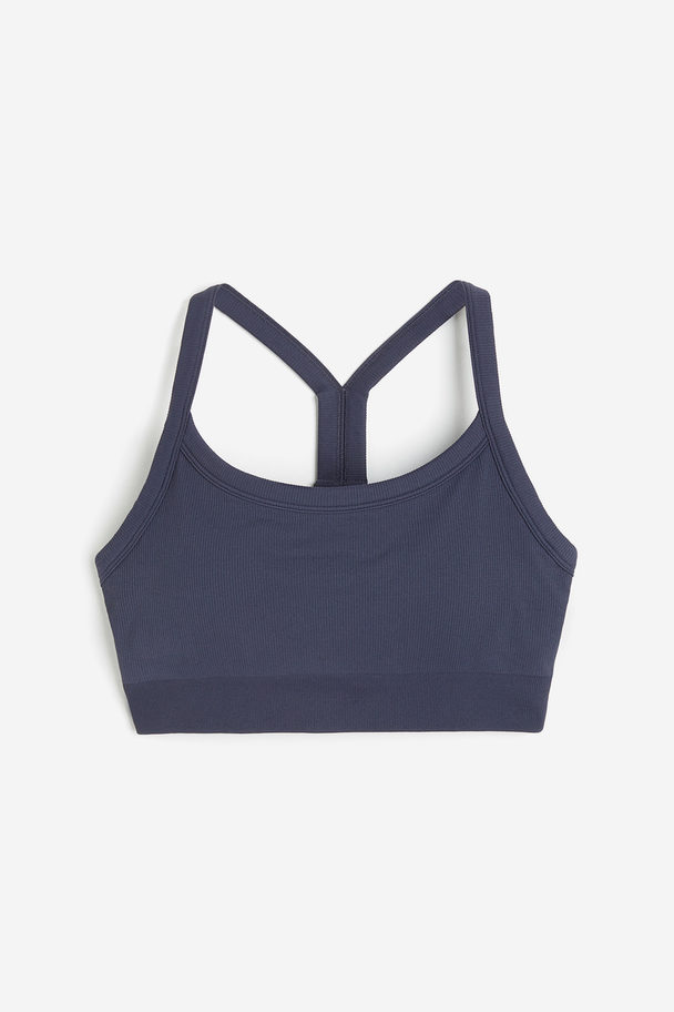 H&M DryMove™ Seamless Sport-BH Medium Support Stahlblau