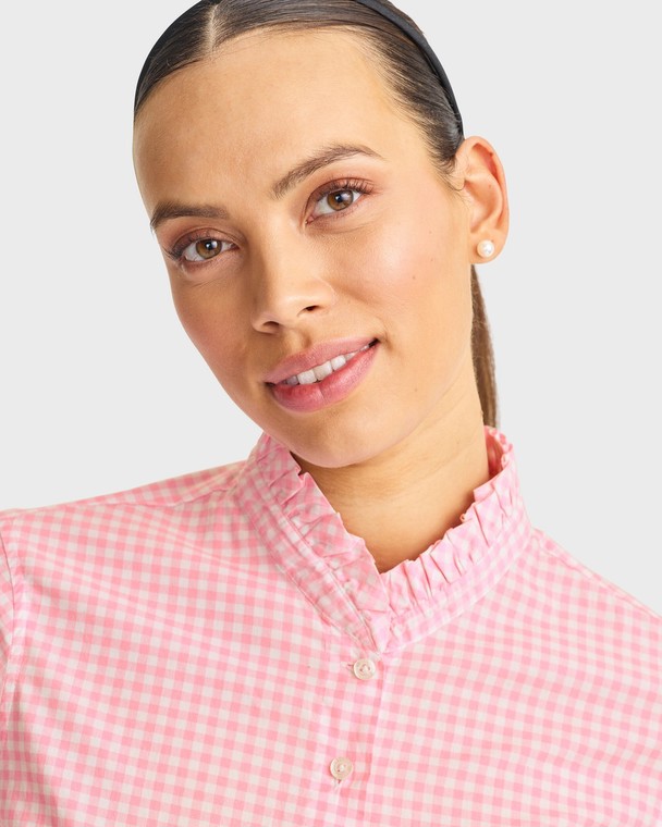 Newhouse Gingham Frill Shirt