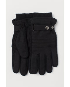 Handschuhe aus Wollmix Schwarz
