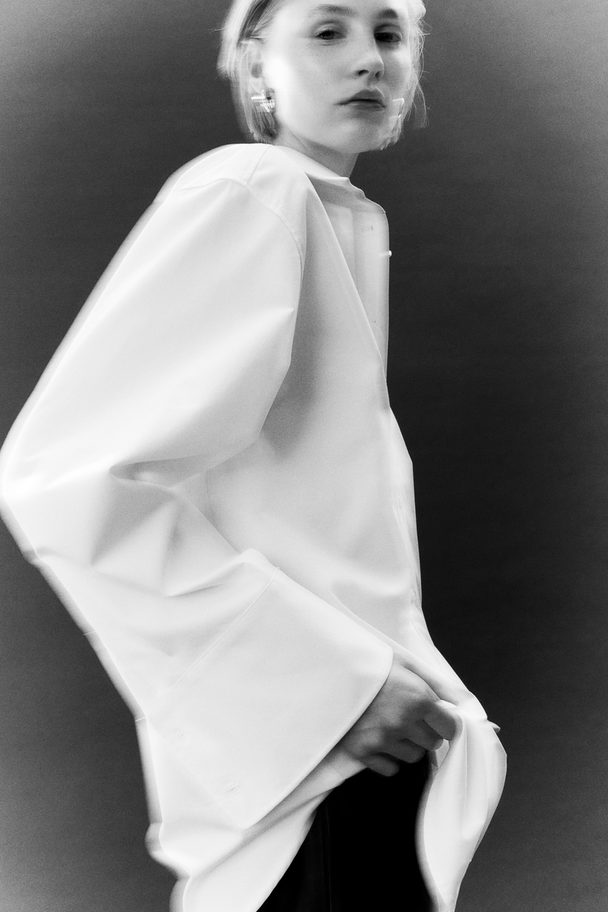 H&M Silk-blend Shirt White