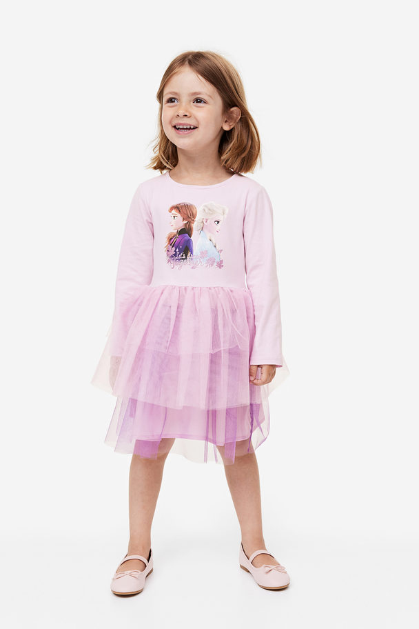 H&M Tulle-skirt Dress Light Pink/frozen