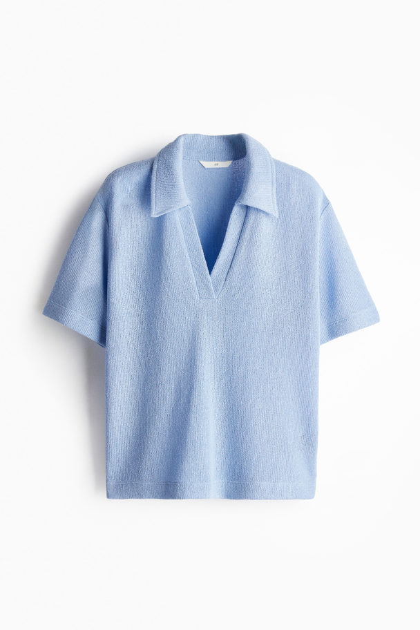 H&M Shirt mit Kragen Hellblau