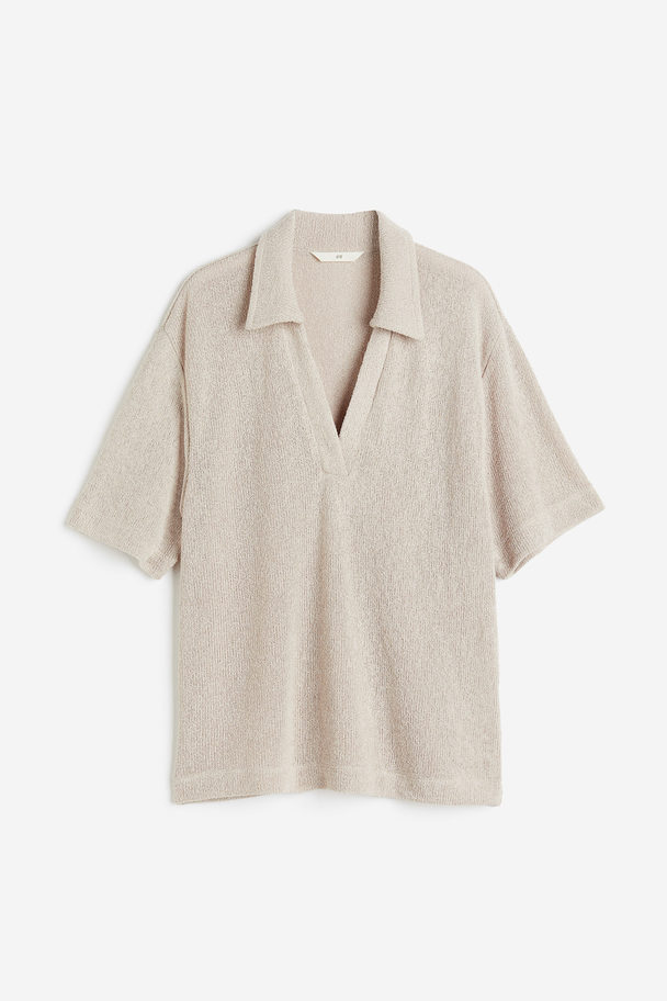 H&M Collared Top Light Beige