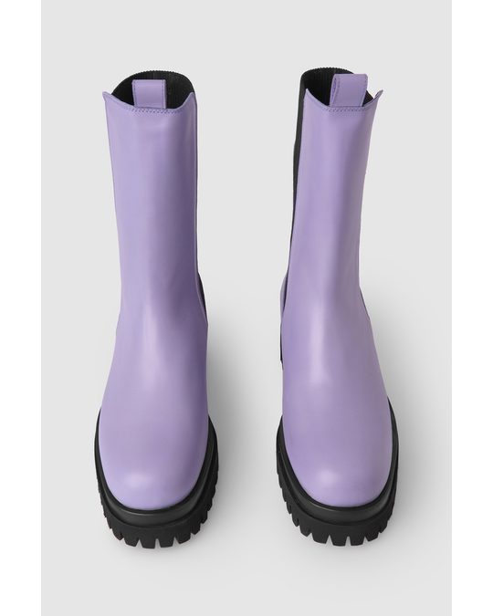 COS Chunky Leather Chelsea Boots Purple