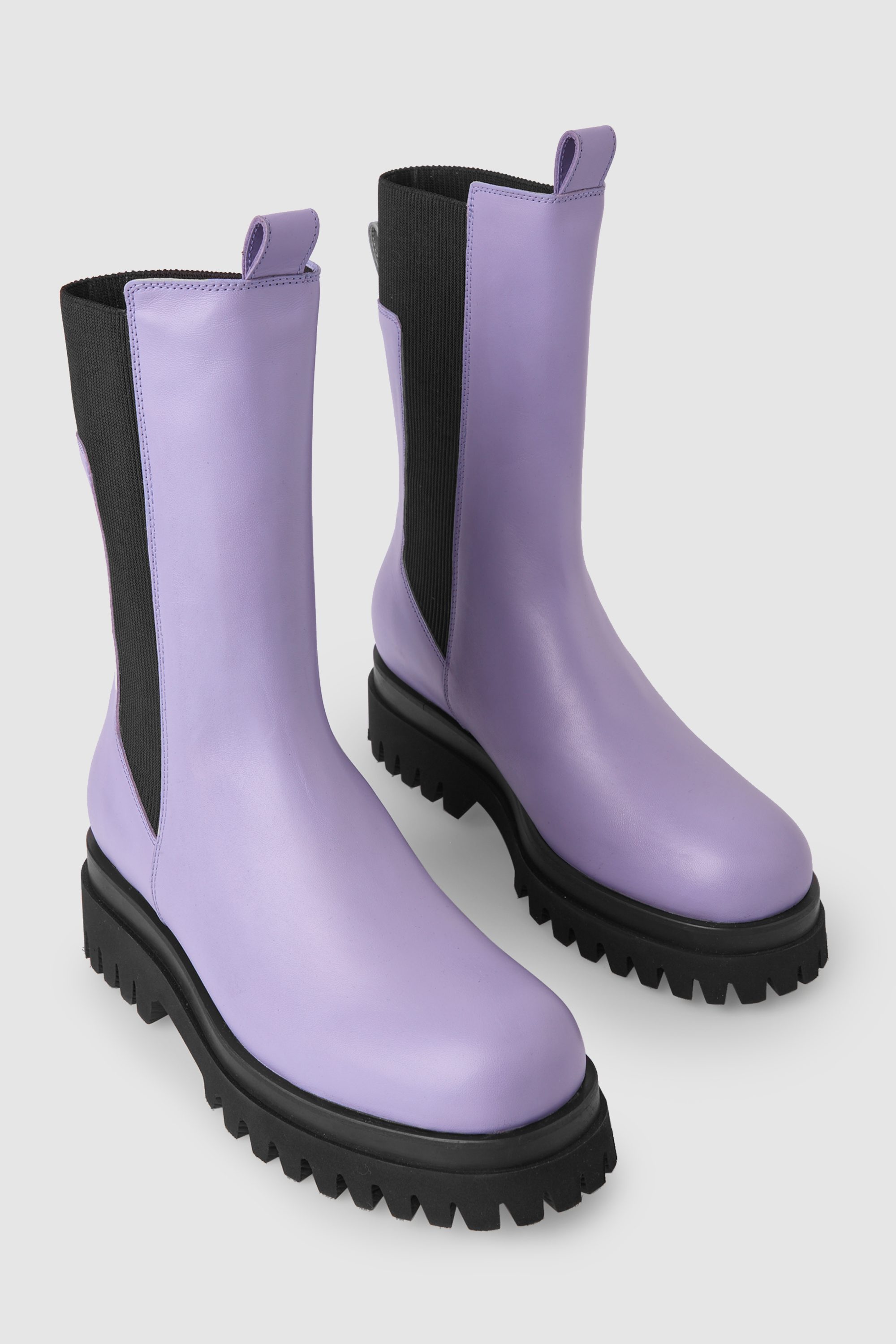 chunky purple boots