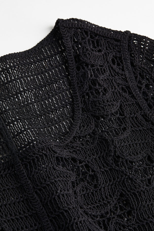 H&M Crochet-look Top Black