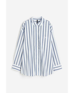 Oversized Poplin Shirt White/striped