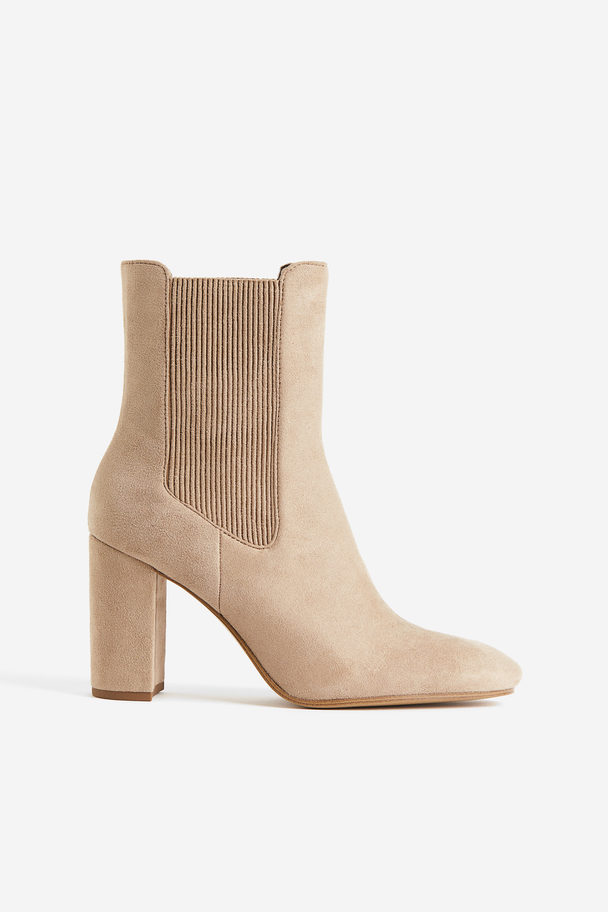H&M Heeled Chelsea Boots Beige