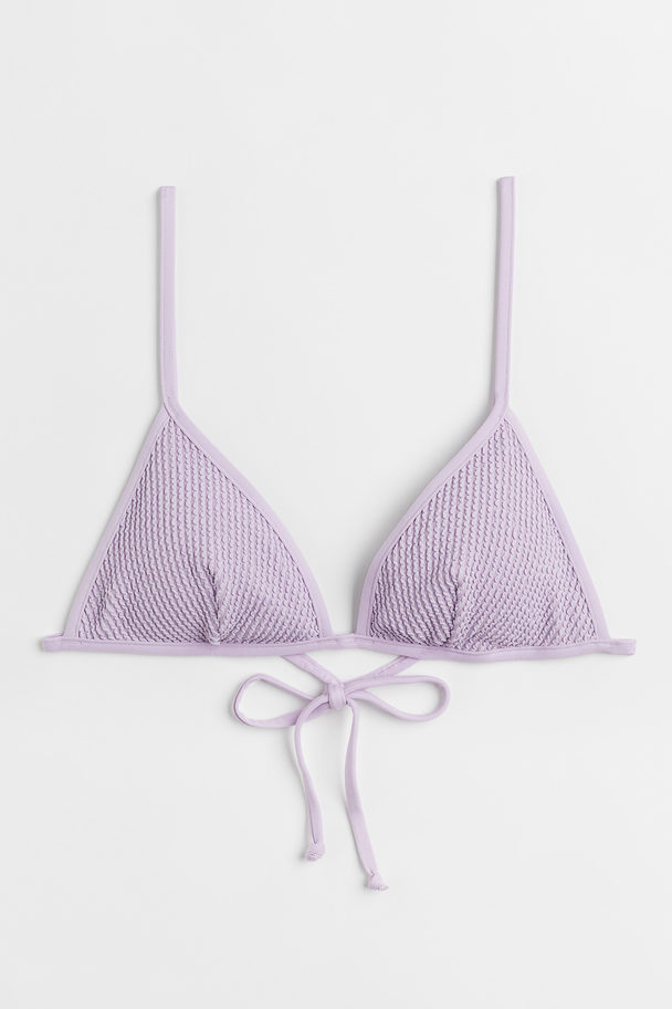 H&M Ribbed Triangle Bikini Top Light Purple