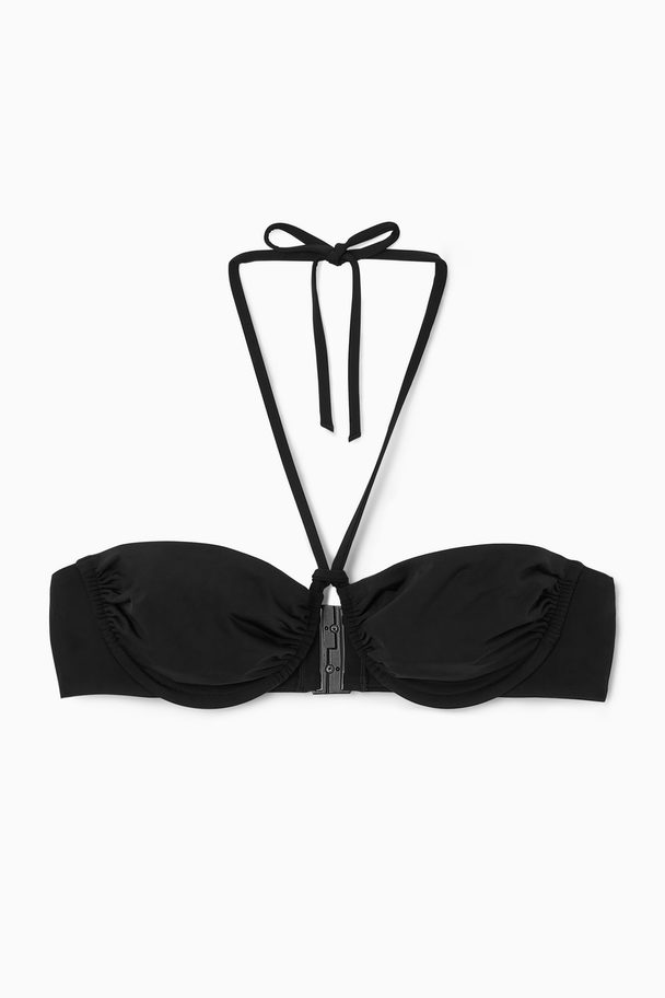 COS Underwired Halterneck Bikini Top Black